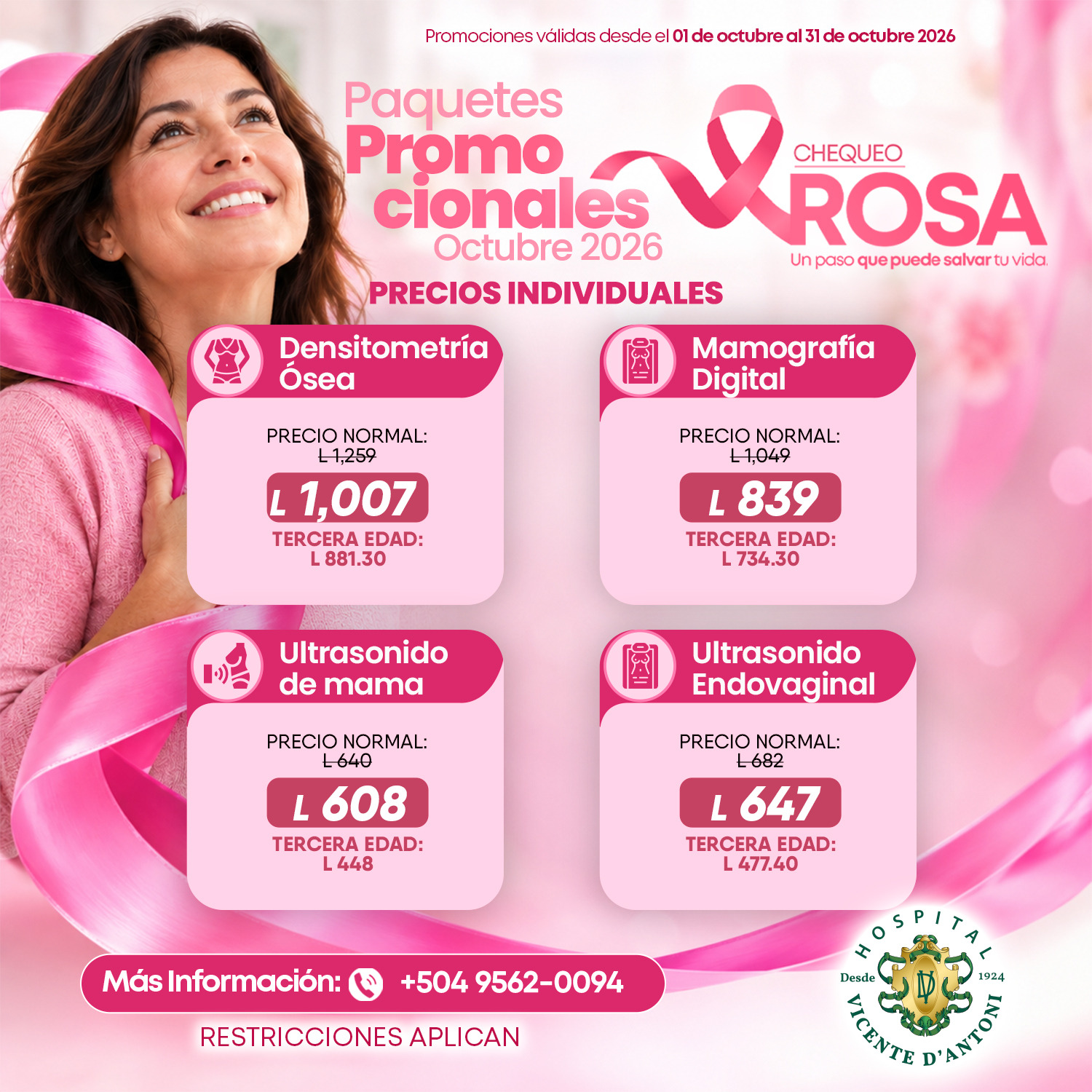 Chequeo Rosa 2026 - Precios individuales